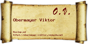 Obermayer Viktor névjegykártya